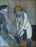 Woman Pulling Up Her Stocking toulouse-lautrec
